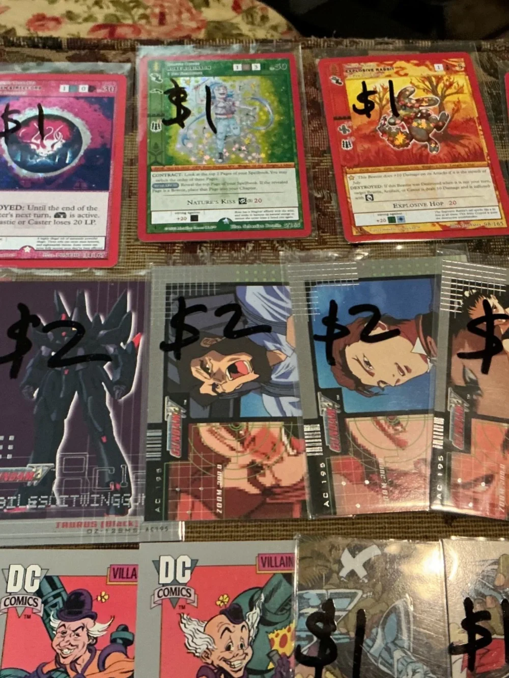 43 Trading Cards of Gundam Dc Marvel silver star MetaZoo cardfight & Brainrot